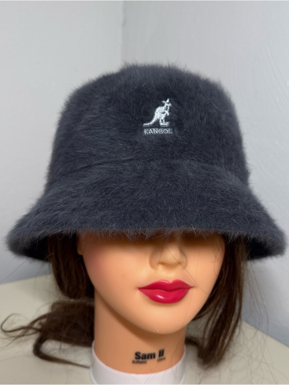 Unisex Kangol Blue Furgora Lahinch Charcoal Bucket Hat Angora Blend Size M